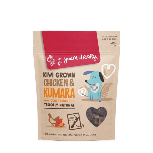 Yours Droolly Kiwi Grown Chicken & Kumara Treats 100g