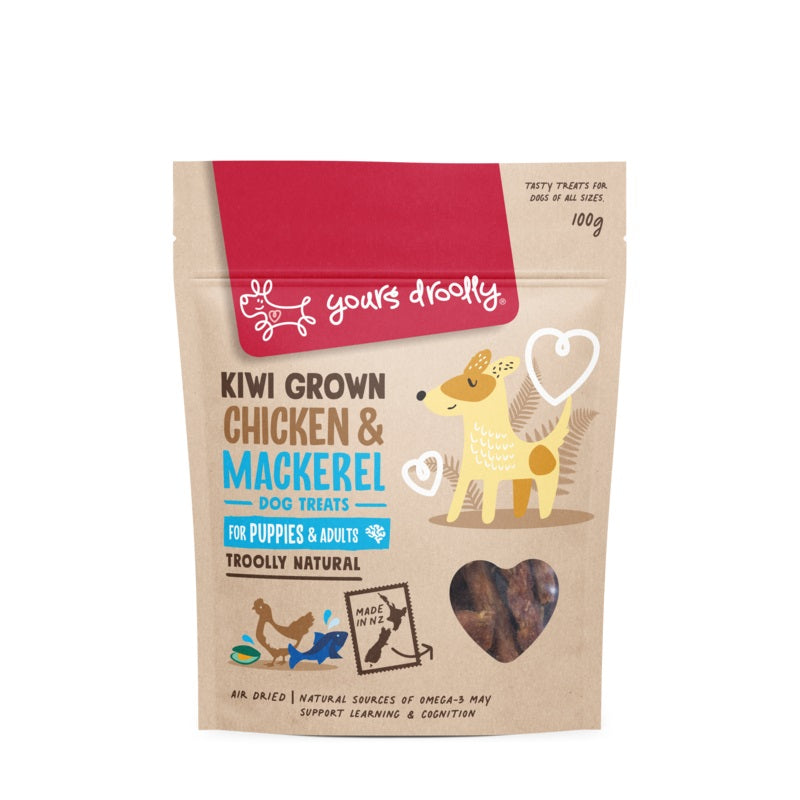 Yours Droolly Kiwi Grown Puppy Chicken & Mackerel Treats 100g