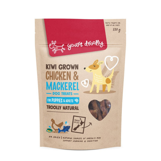 Yours Droolly Kiwi Grown Puppy Chicken & Mackerel Treats 220g                