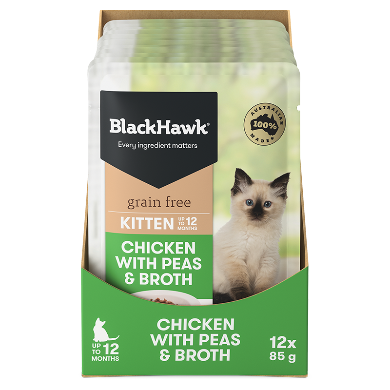 Black Hawk Grain Free Kitten - Chicken, Pea & Broth (Wet Food)