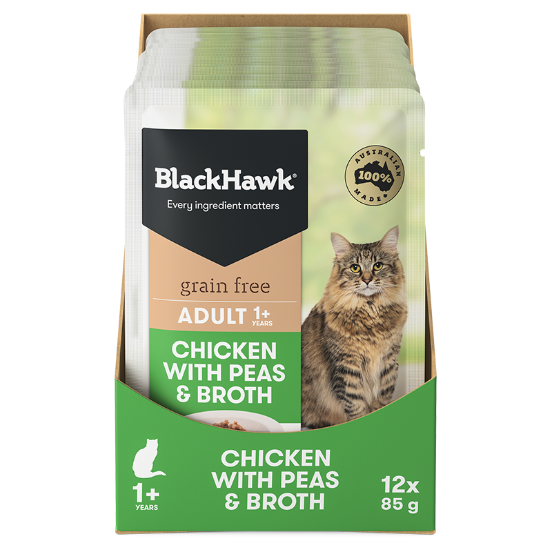 Black Hawk Grain Free Adult Cat - Chicken, Pea & Broth (Wet Food)