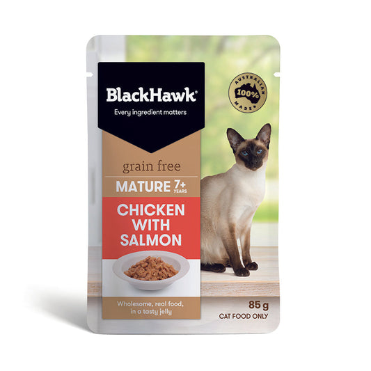 Black Hawk Grain Free Mature Cat - Chicken & Salmon (Wet Food)