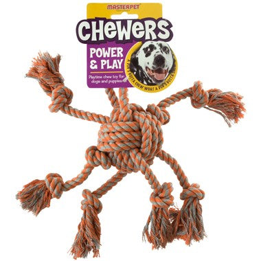 Yours Droolly Chewers Rope Octopus - Orange