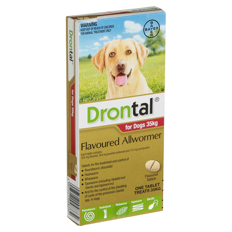 Drontal Allwormer for Large Dogs (10k-35kg per tablet) - Sold Individually